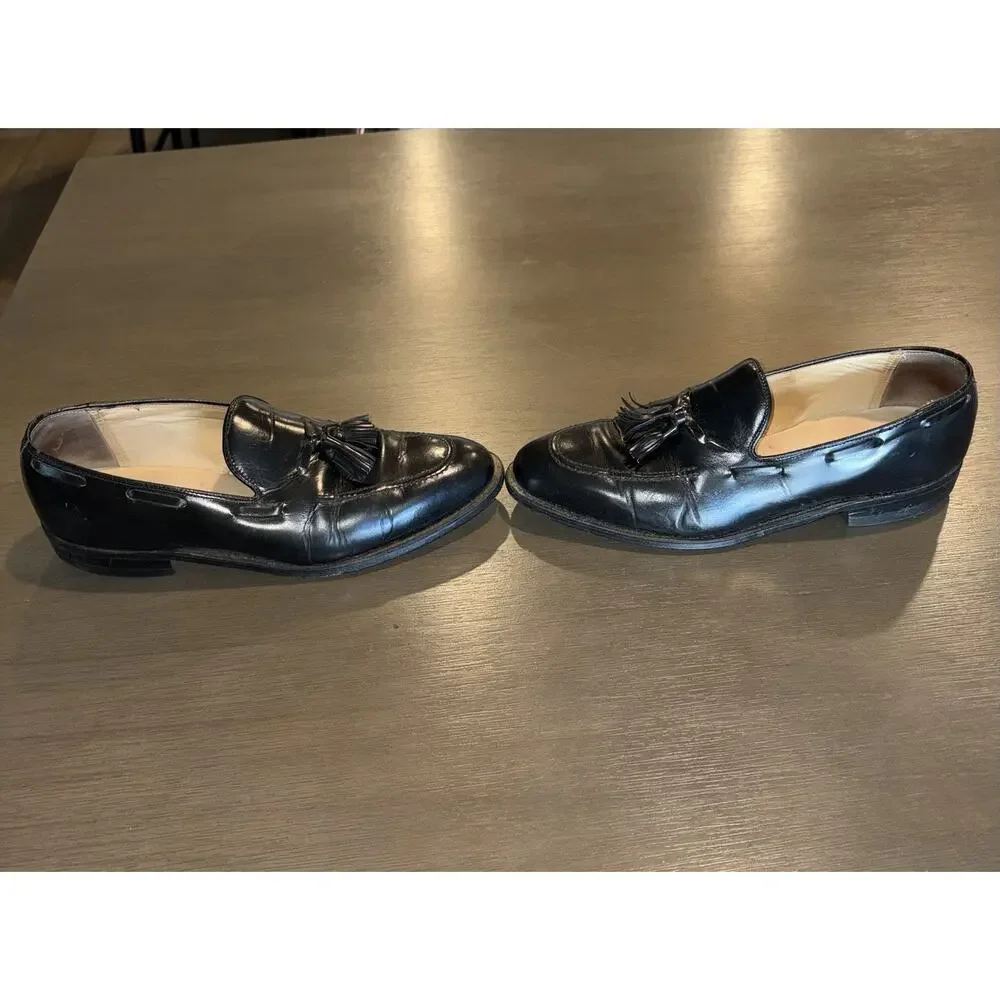 American Gentleman Black Leather Tassel Loafers Men’s Size 9.5 D USA